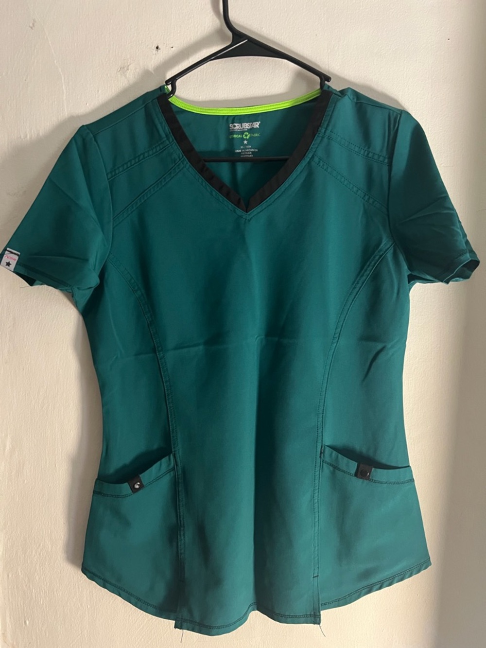 SCRUBSTAR Women's Green Gardens V-Neck Scrub Top